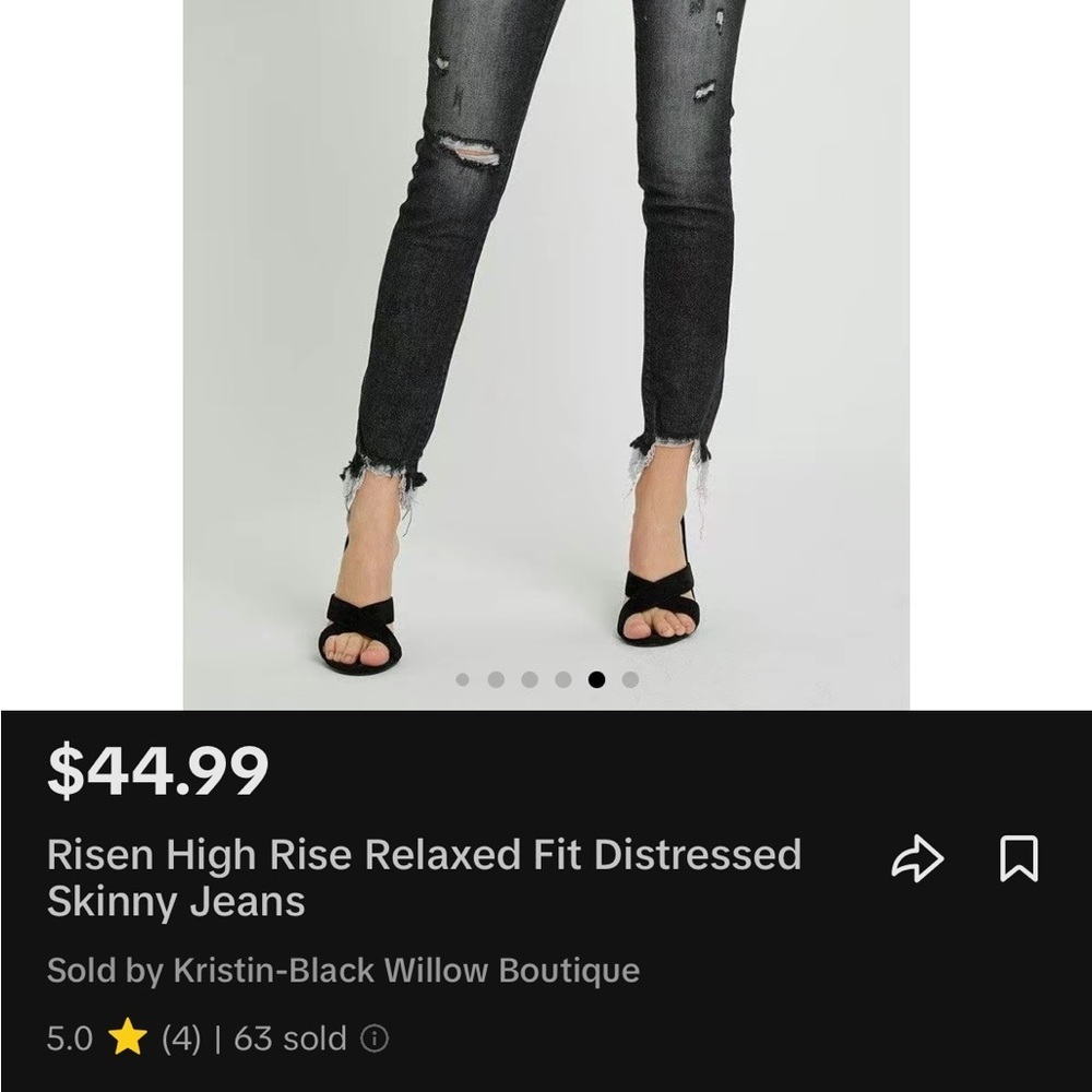 NWT Black Distressed Skinny Jeans